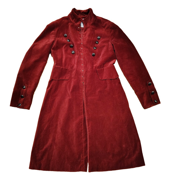 Newport News Jackets & Blazers - Newport News Velvet Military Longline Jacket Burgundy Red Sz 8 Y2K